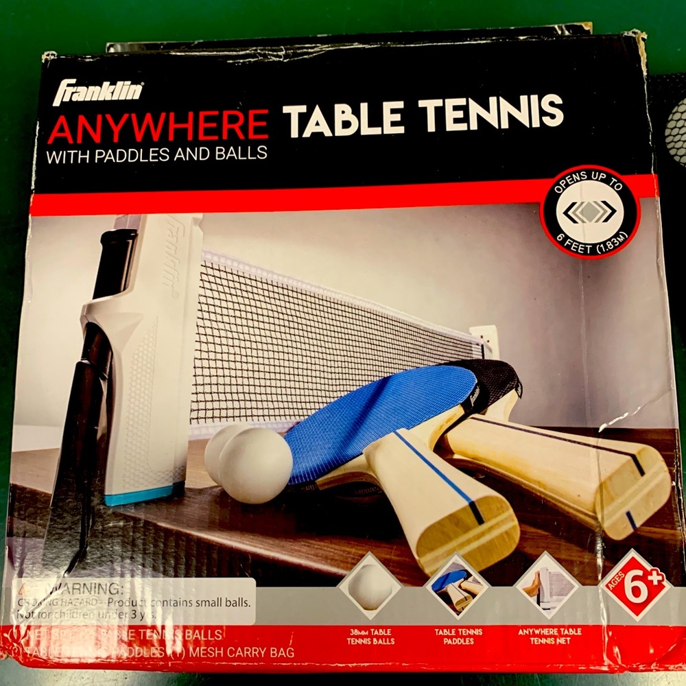 Franklin Sports Anywhere Table Tennis White/Black